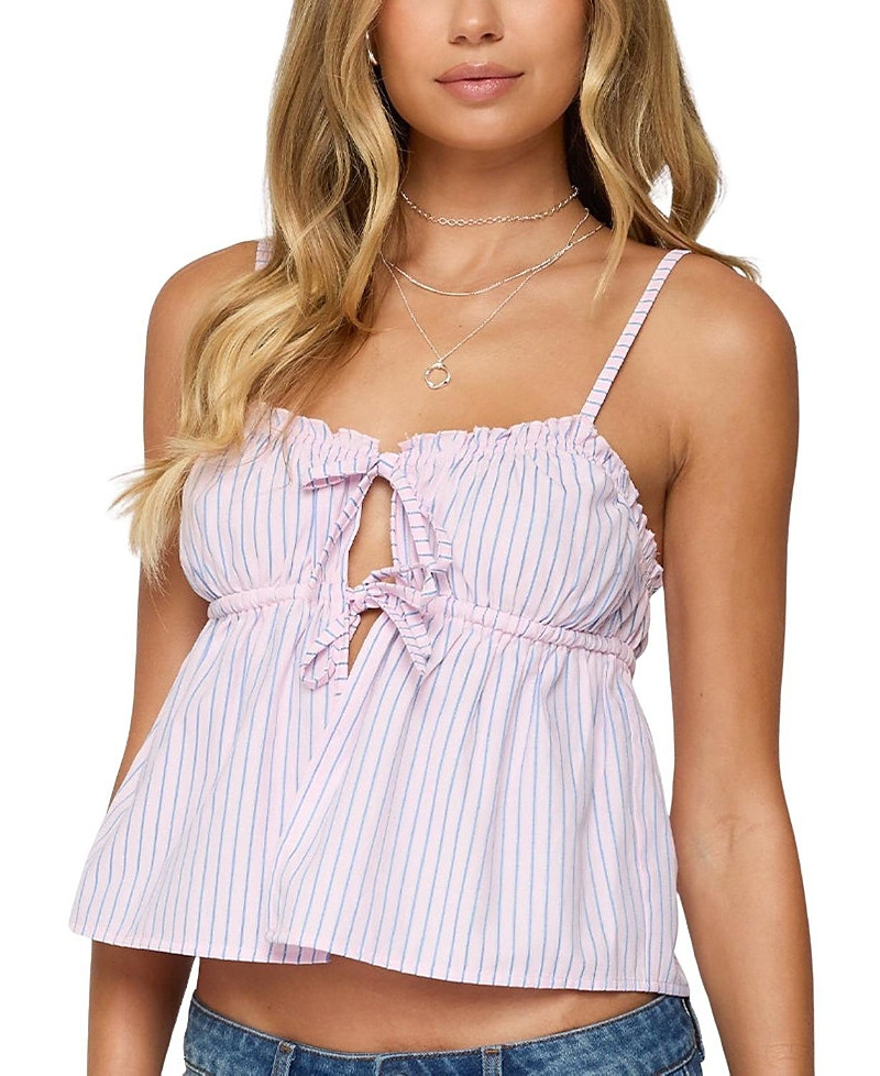 Edikted Avenly Striped Tie Front Babydoll Top | Bloomingdale's (US)