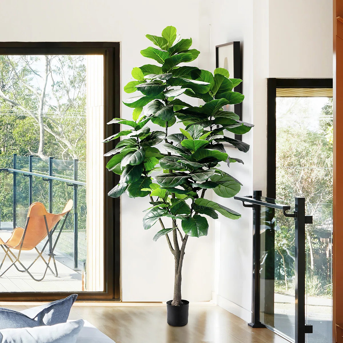 Freeport Park® 90" Large Artificial Fiddle Leaf Fig Tree in Pot & Reviews | Wayfair | Wayfair North America