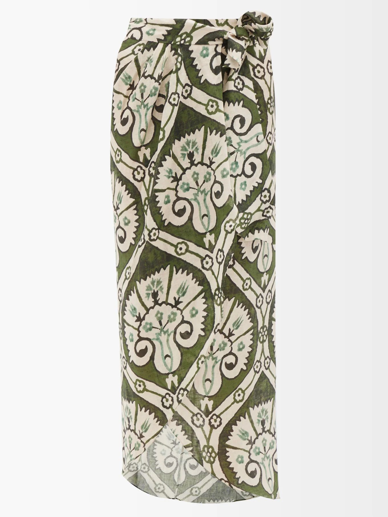 Traveller printed linen wrap skirt | Johanna Ortiz | Matches (US)
