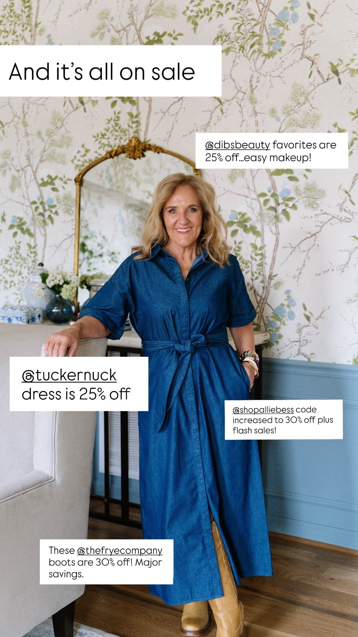 Major savings on some of of my favorite splurgey pieces. 
@tuckernuck dress I sized down to a small 
Boots reg size. I often size up in boots. Did not in these. 
Allie & Bess 30% off code NANETTE30 and some pieces 50% off with code FLASH50

Denim dress campus boots Kate boots 

#LTKOver40 #LTKSaleAlert #LTKCyberWeek