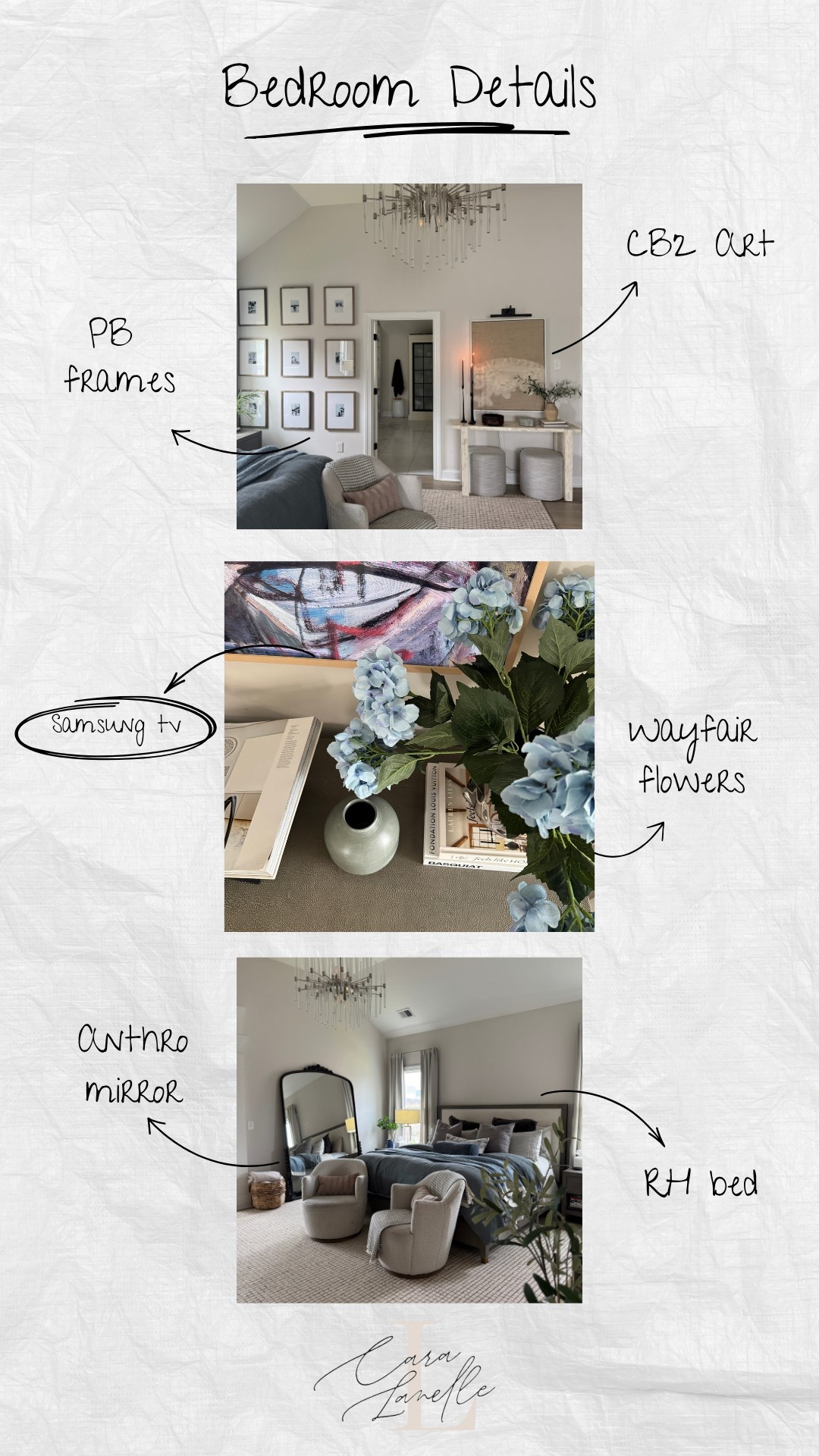 Sharing where everything is from in my house *bedroom edition* 

Home decor, bedroom, decor, dresser, bed, chandelier, rug, mirror, nightstands, wall, art photos 

#LTKStyleTip #LTKHome #LTKSummerEdit