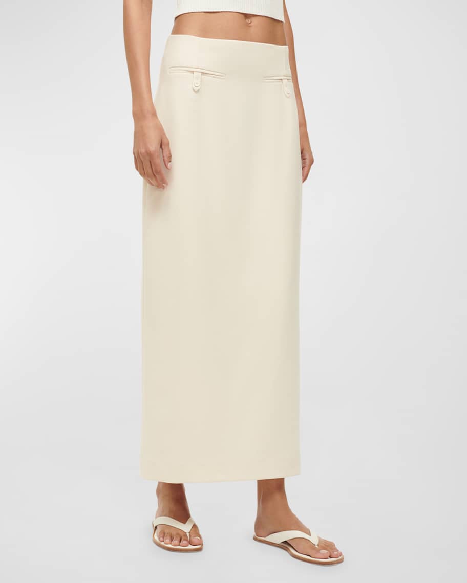 STAUD Smith Tailored Midi Column Skirt | Neiman Marcus