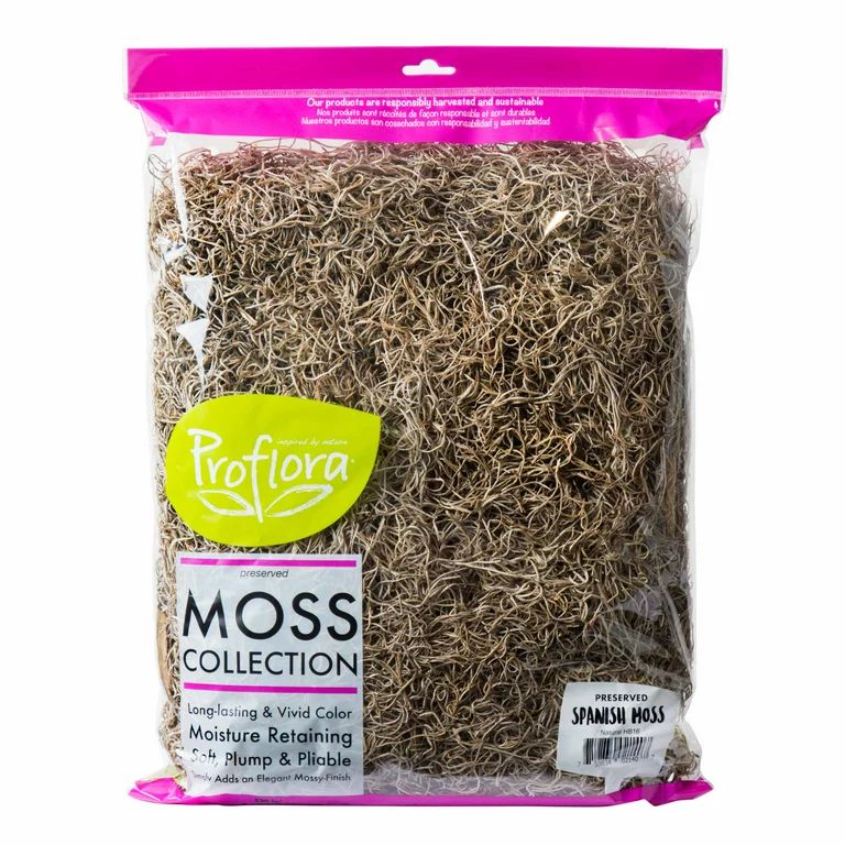 Proflora Preserved Green Spanish Moss, Natural 530 CU in - Floral Arranging Supplies | Walmart (US)