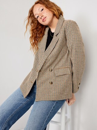 Double-Breasted Textured Blazer for Women | Old Navy (US)
