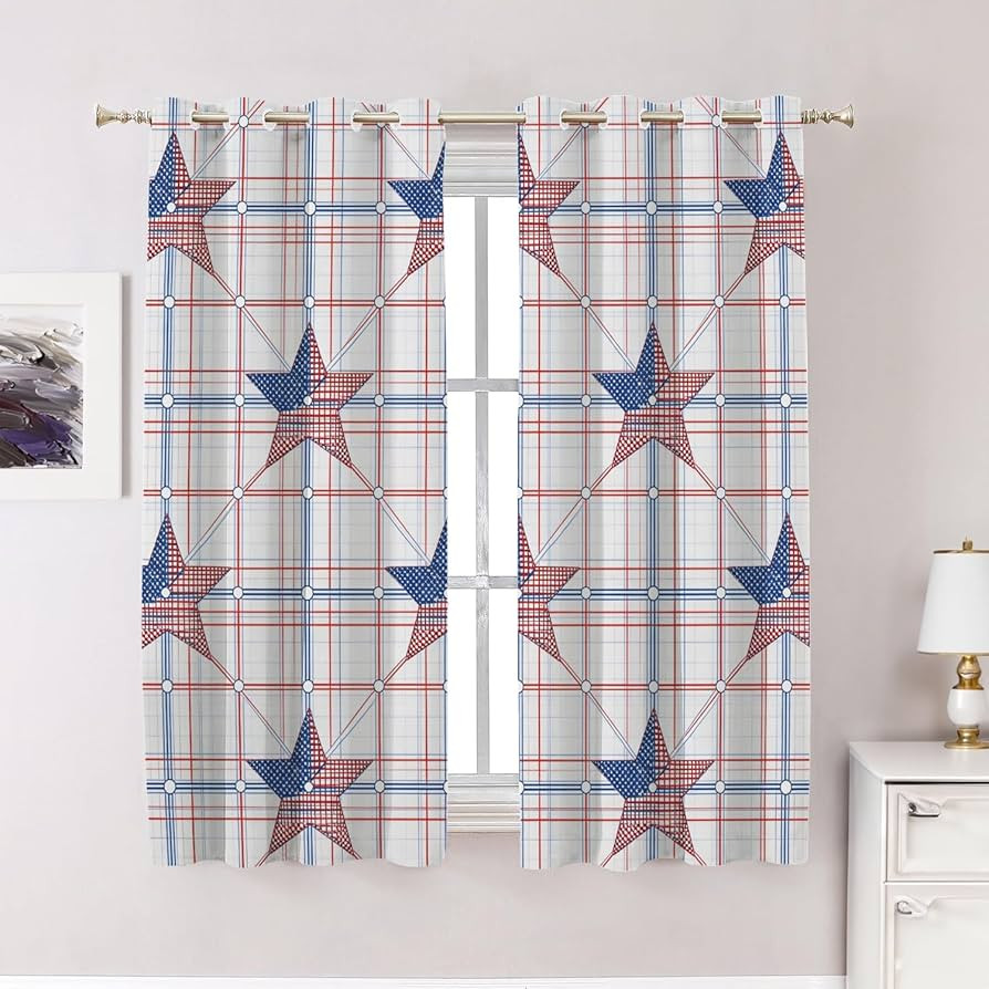 Dimensions: Standard size 52x63 inch, set of 2, Each panel comes with 8 plastic split-ring gromme... | Amazon (US)