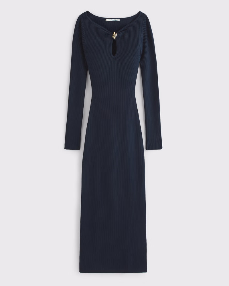 Hardware Keyhole Maxi Sweater Dress | Abercrombie & Fitch (US)