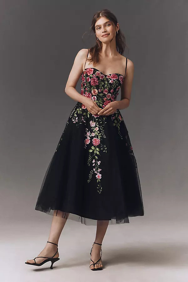 Sleeveless Floral Fit & Flare Midi Dress | Anthropologie (US)