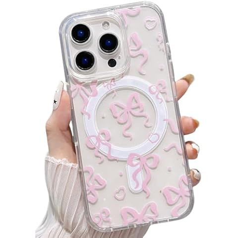 UEEBAI Magnetic for iPhone 16 Pro Max Case, Bow Case Compatible with MagSafe, Wireless Slim Clear... | Amazon (US)