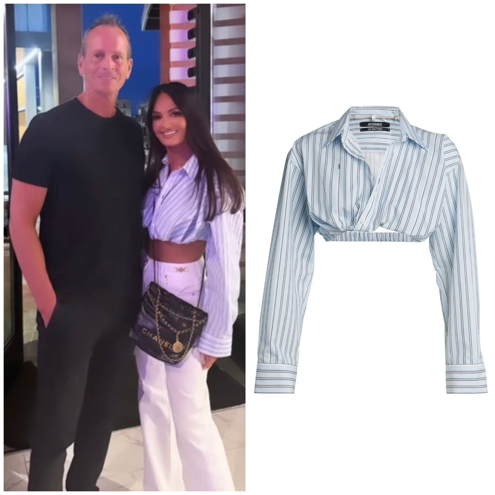 Lisa Barlow’s Blue Striped Cropped Poplin Shirt 📸 = @lisabarlow14