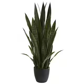 Nearly Natural Indoor 38 in. Sansevieria Artificial Plant 6350-GR - The Home Depot | The Home Depot