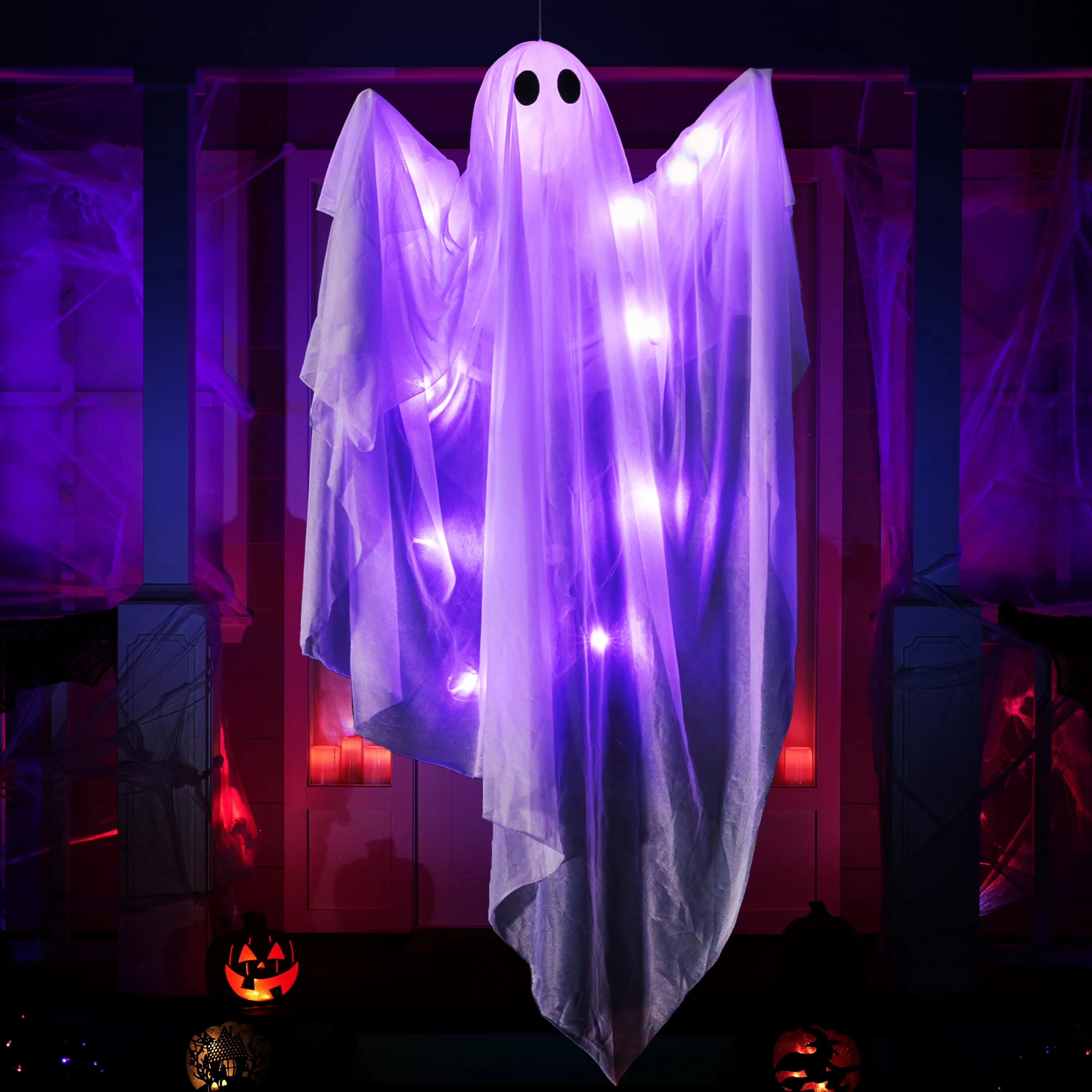 Joyfy 47 Halloween Hanging Ghost with Blue LED Light one_size | 15575PM | Lowe's