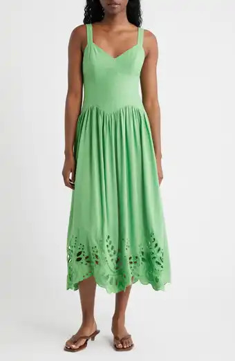 Eyelet Embroidery A-Line Dress | Nordstrom
