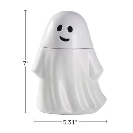 Way to Celebrate Halloween Earthenware Ghost Treat Jar | Walmart (US)