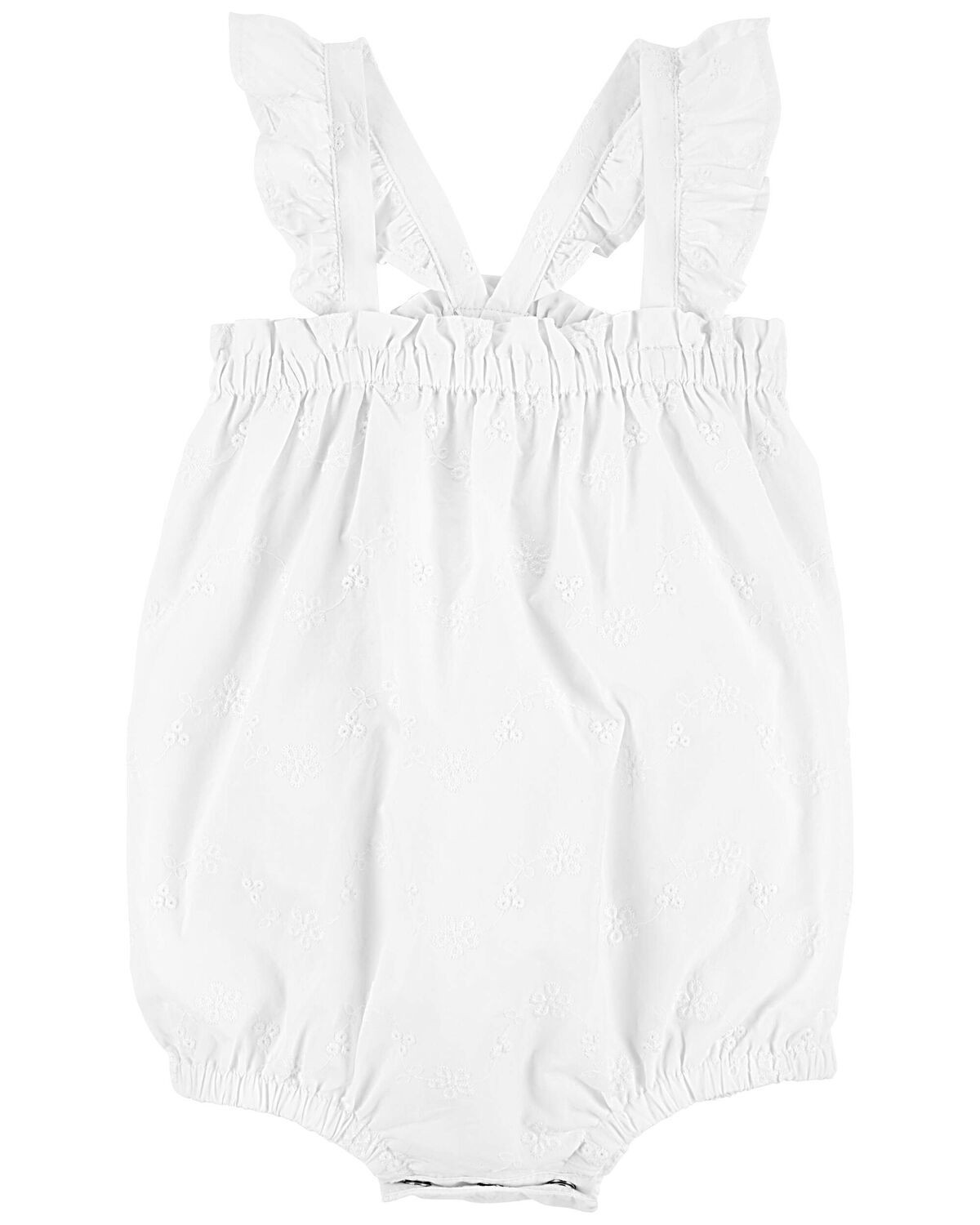 Baby Eyelet Ruffle Bubble Bodysuit | Carter's