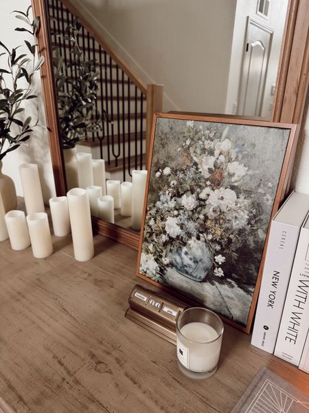 Entryway table decor • candles • target finds • Amazon finds • vintage wall art

#LTKhome #LTKxTarget