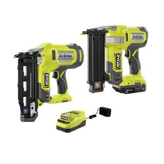 ONE+ 18V Airstrike 18GA Brad and 16GA Straight Finish Nailer Kit 2.0Ah Battery and Charger | The Home Depot