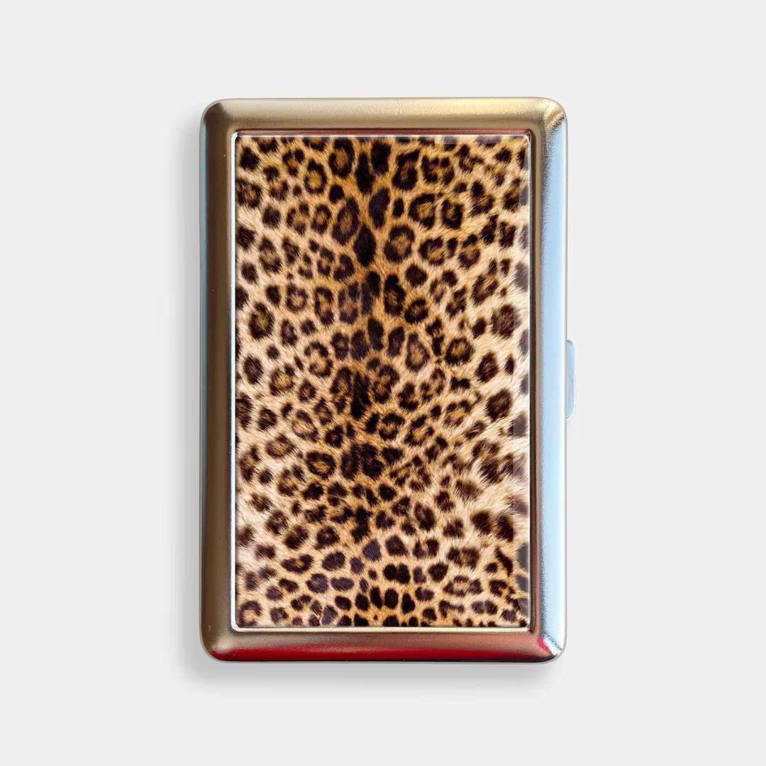 Fashion Leopard Pattern Cigarette Case Zigarettenetui Wallet Vintage Metal Joint Holder | Etsy (US)