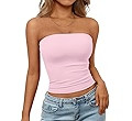 Trendy Queen Womens Strapless Tube Tops Basic Backless Sleeveless Bandeau Going Out Crop Tops Cut... | Amazon (US)