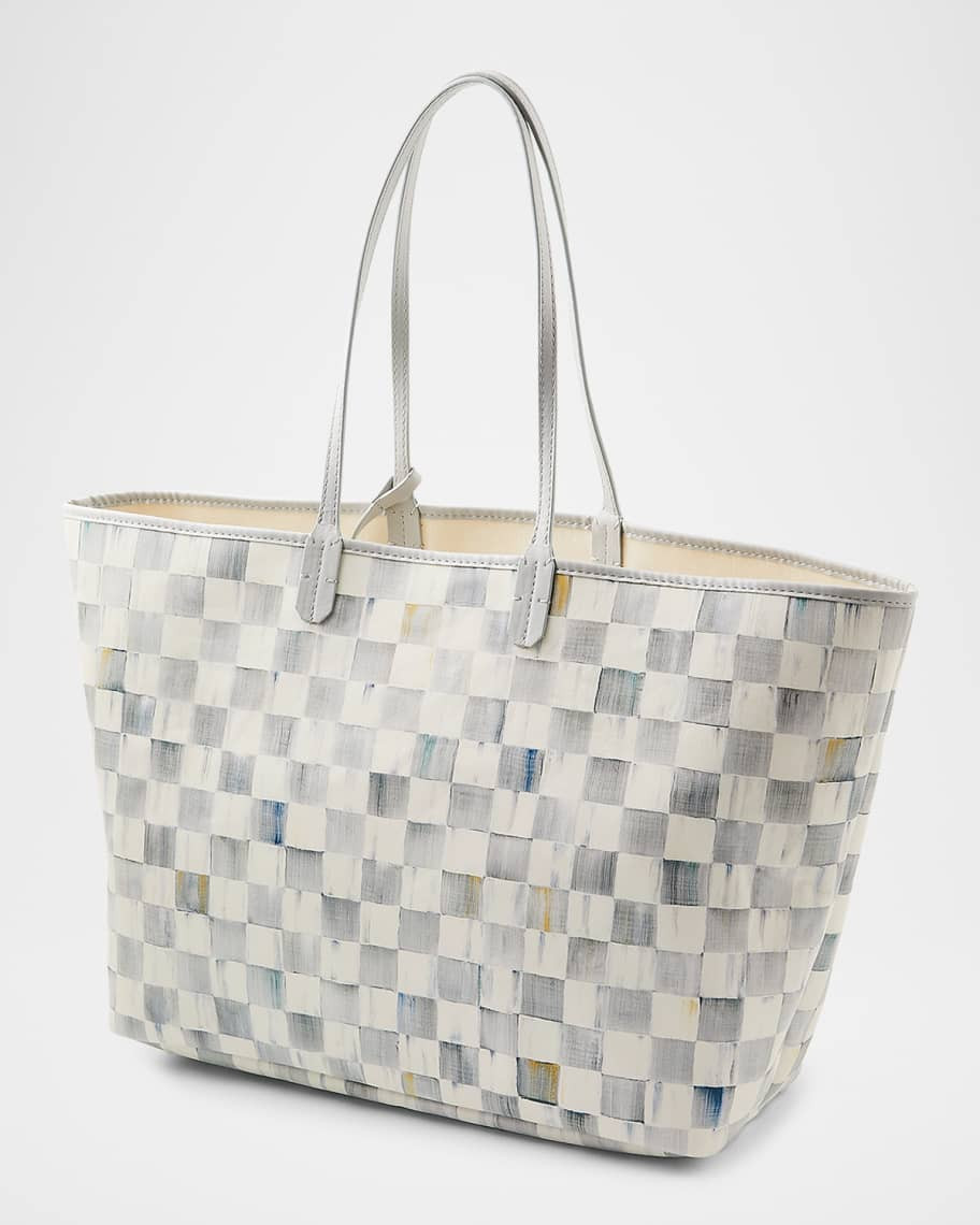 MacKenzie-Childs Sterling Check Marche Large Tote Bag | Neiman Marcus