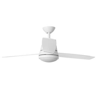 Hampton Bay Caprice 52 in. Integrated LED Indoor Matte White Ceiling Fan with Light Kit and Remot... | The Home Depot