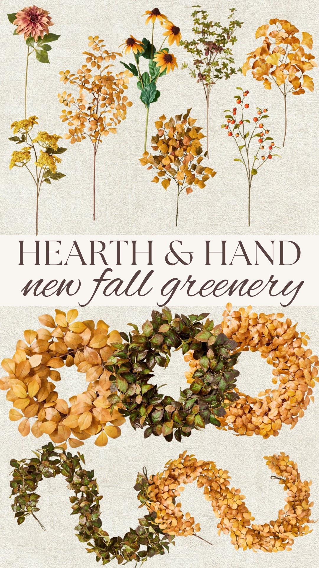 New hearth and hand magnolia fall stems! Love the fall wreaths + fall garland too!

#LTKSeasonal #LTKHome