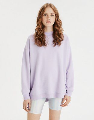 AE Fleece Oversized Vintage Crew Neck Sweatshirt | American Eagle Outfitters (US & CA)