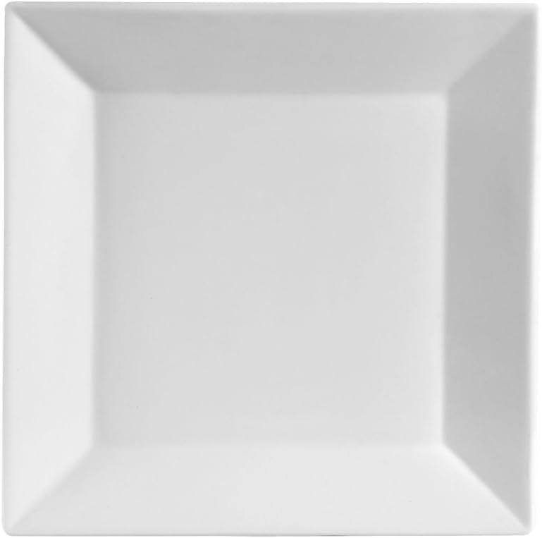 CAC China KSE-21 Kingsquare 12-Inch Super White Porcelain Square Plate, Box of 12 | Amazon (US)