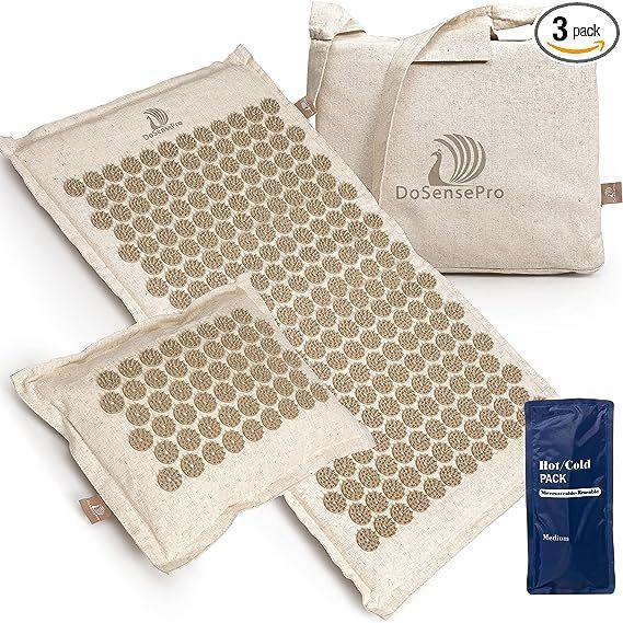 Acupressure Mat and Pillow Set - by DoSensePro + Hot/Cold Gel Pack, Massage Mat for Back and Neck... | Amazon (US)