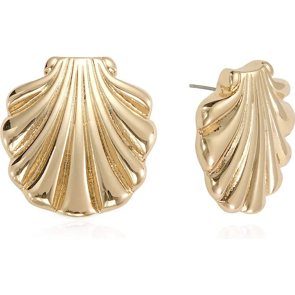 Ettika Golden Scallop Stud Earrings at Nordstrom Rack | Nordstrom Rack