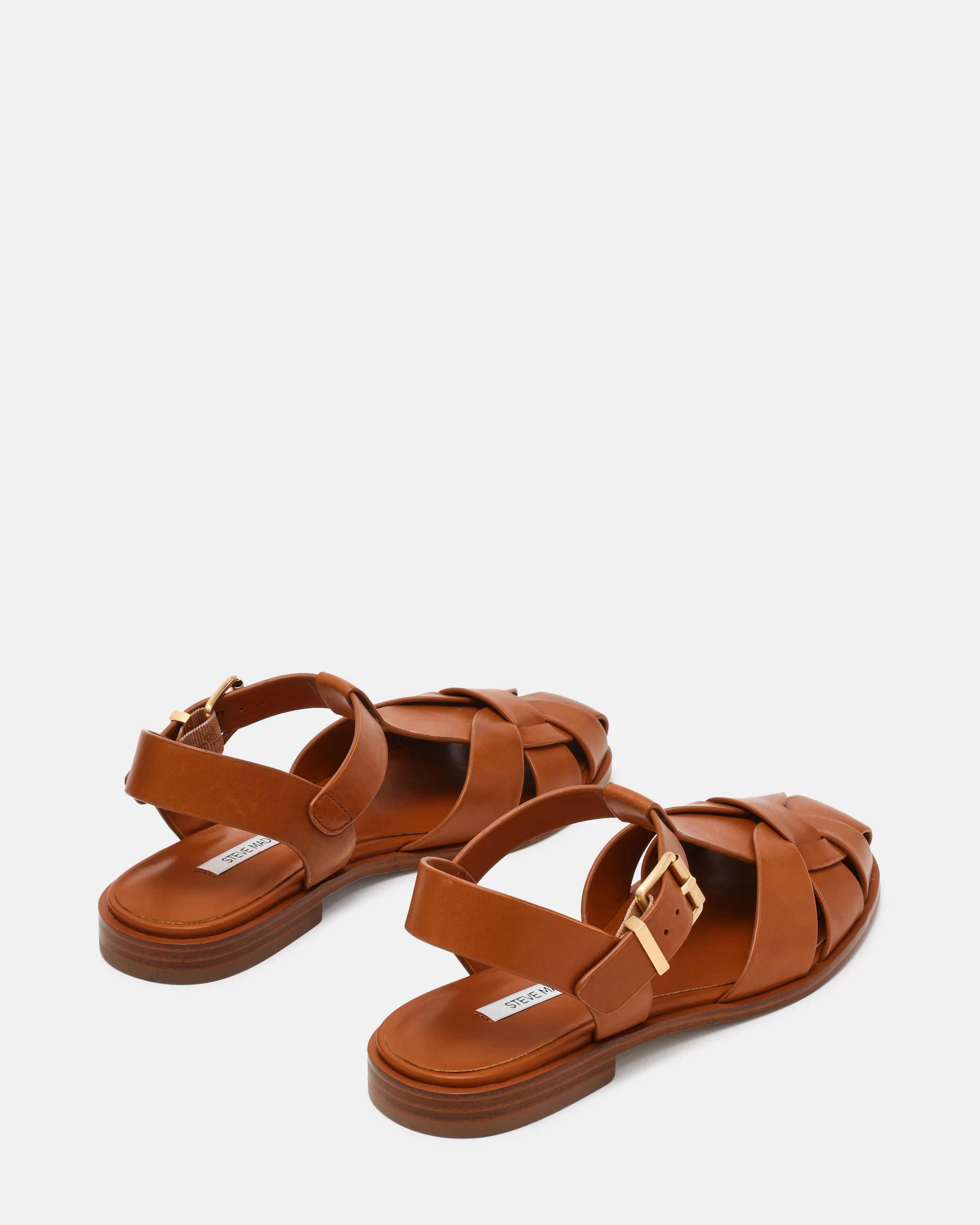 FISK Tan Leather Caged Fisherman Women's Flat | Steve Madden (US)