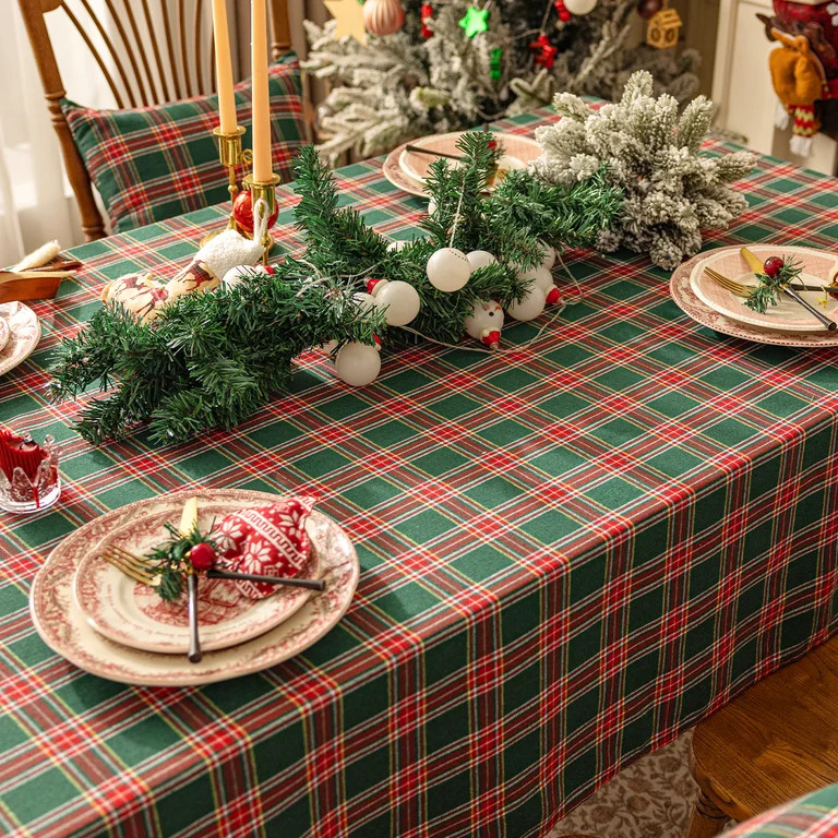 Softalker Decorative Christmas Tablecloth, Wrinkle Holiday Table Cloth for Rectangle Tables,Polye... | Walmart (US)