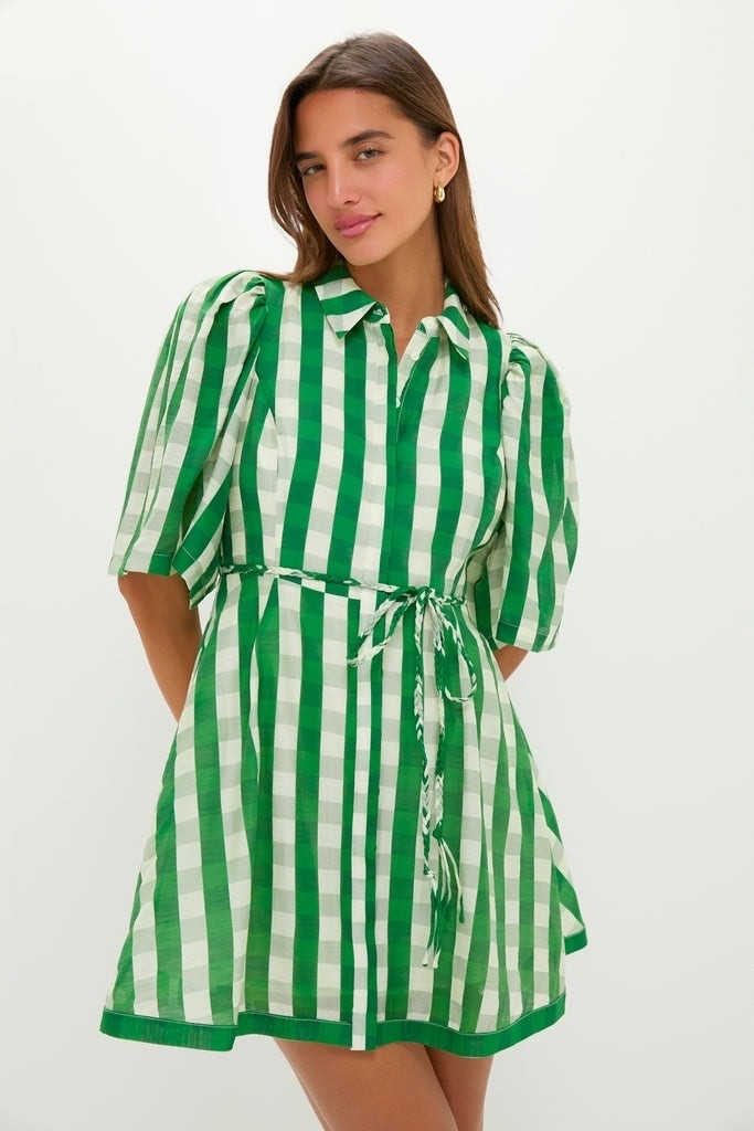 MASTERS DRESS - green gingham mini dress for golf tournaments or just spring in general! I’d order the XXS 
20% off with code YOURULE

#LTKPetite