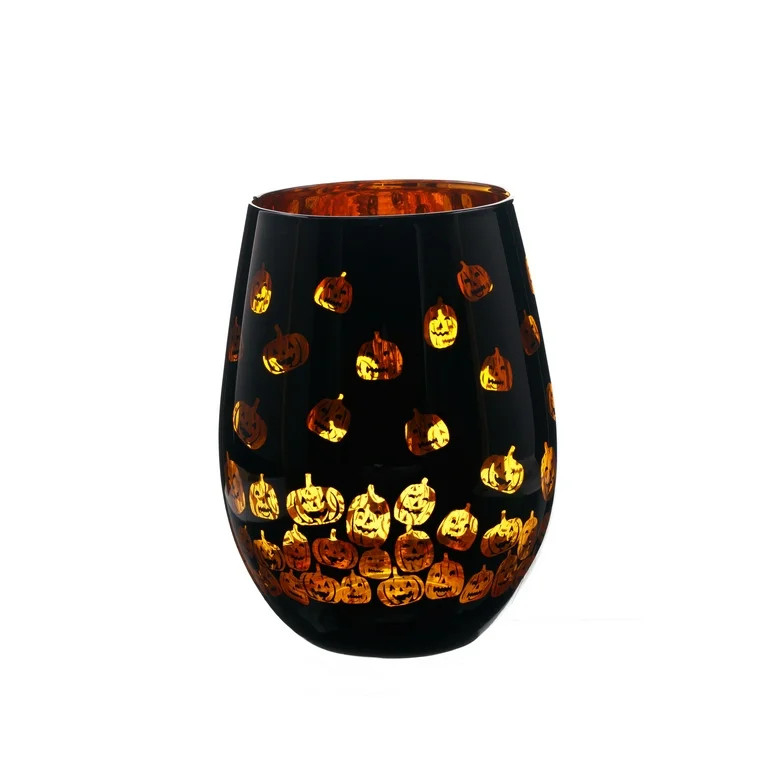 Way to Celebrate Halloween Two Tone Stemless Wine Glass Pumpkin - Walmart.com | Walmart (US)