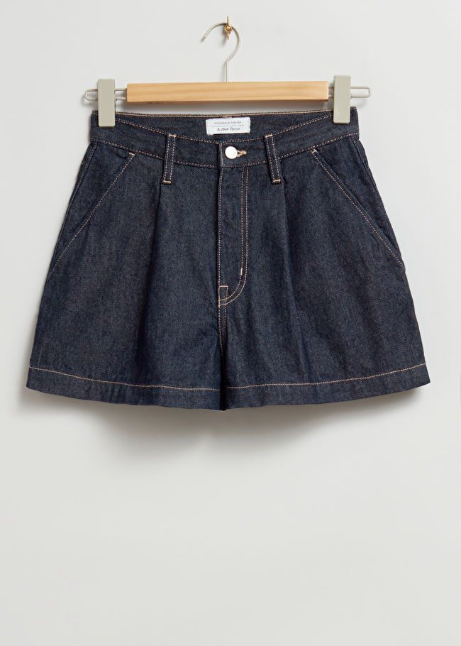 High-Waist Denim Chino Shorts - Dark Blue Wash - Shorts - & Other Stories US | & Other Stories US