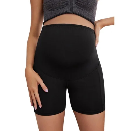 Plain Biker Shorts Maternity Leggings | Walmart (US)