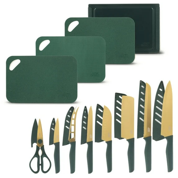 Thyme & Table 20-Piece Knife Set - Green | Walmart (US)