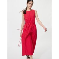 Uniqlo - Linen Blend Tiered Dress (sleeveless) - Red | UNIQLO (UK)