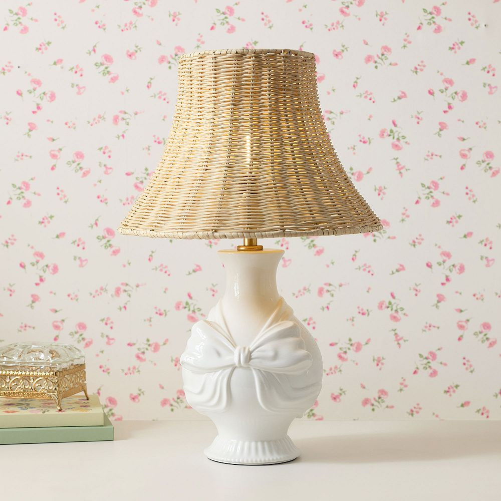 LoveShackFancy Ceramic Bow Table Lamp (19") | Pottery Barn Teen