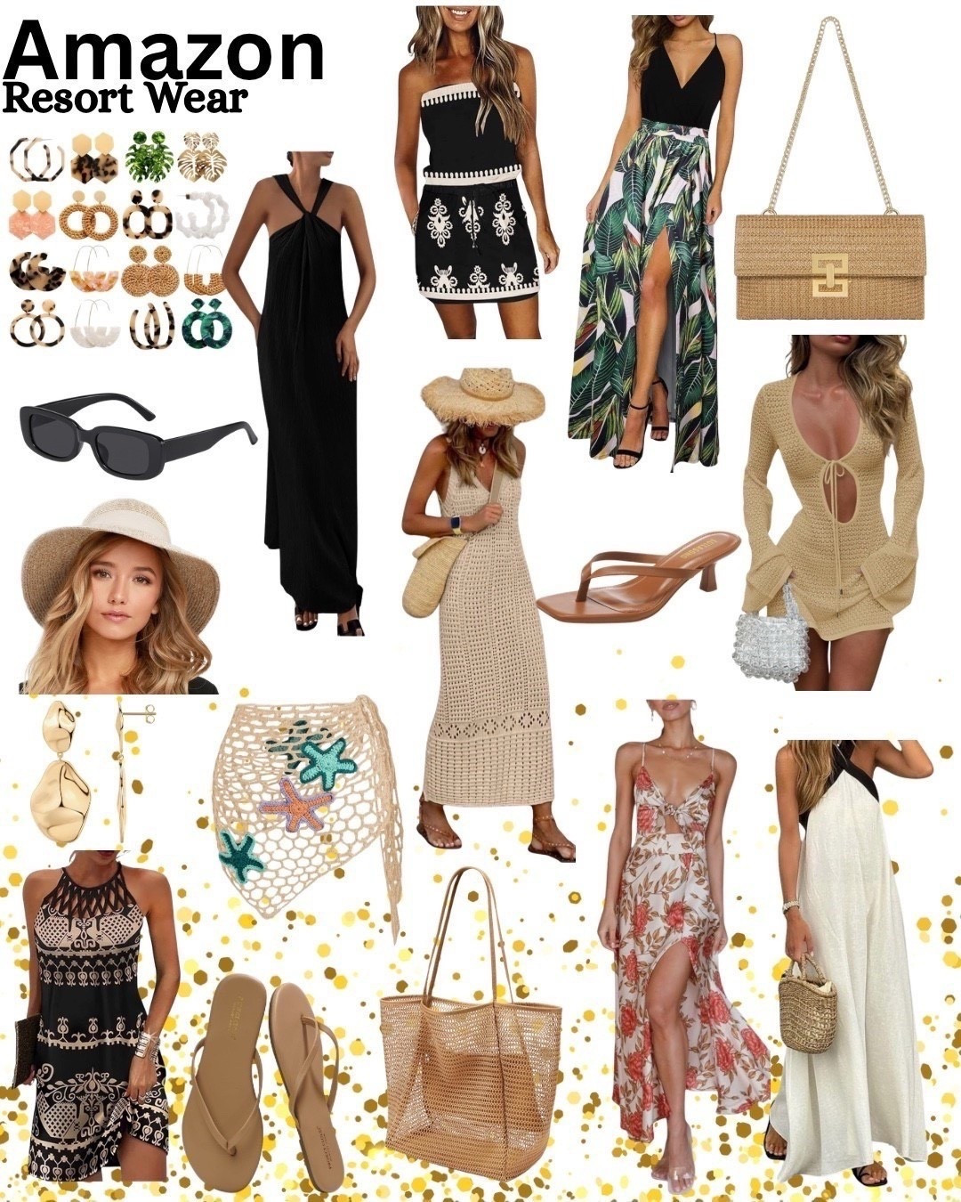 Beach resort outfit. Beach vacation style. Sandals. Beach coverup. Rattan. Straw. Beach party. Tropical vacation. Swimwear. Amazon fashion

#LTKFindsUnder50 #LTKTravel #LTKHoliday