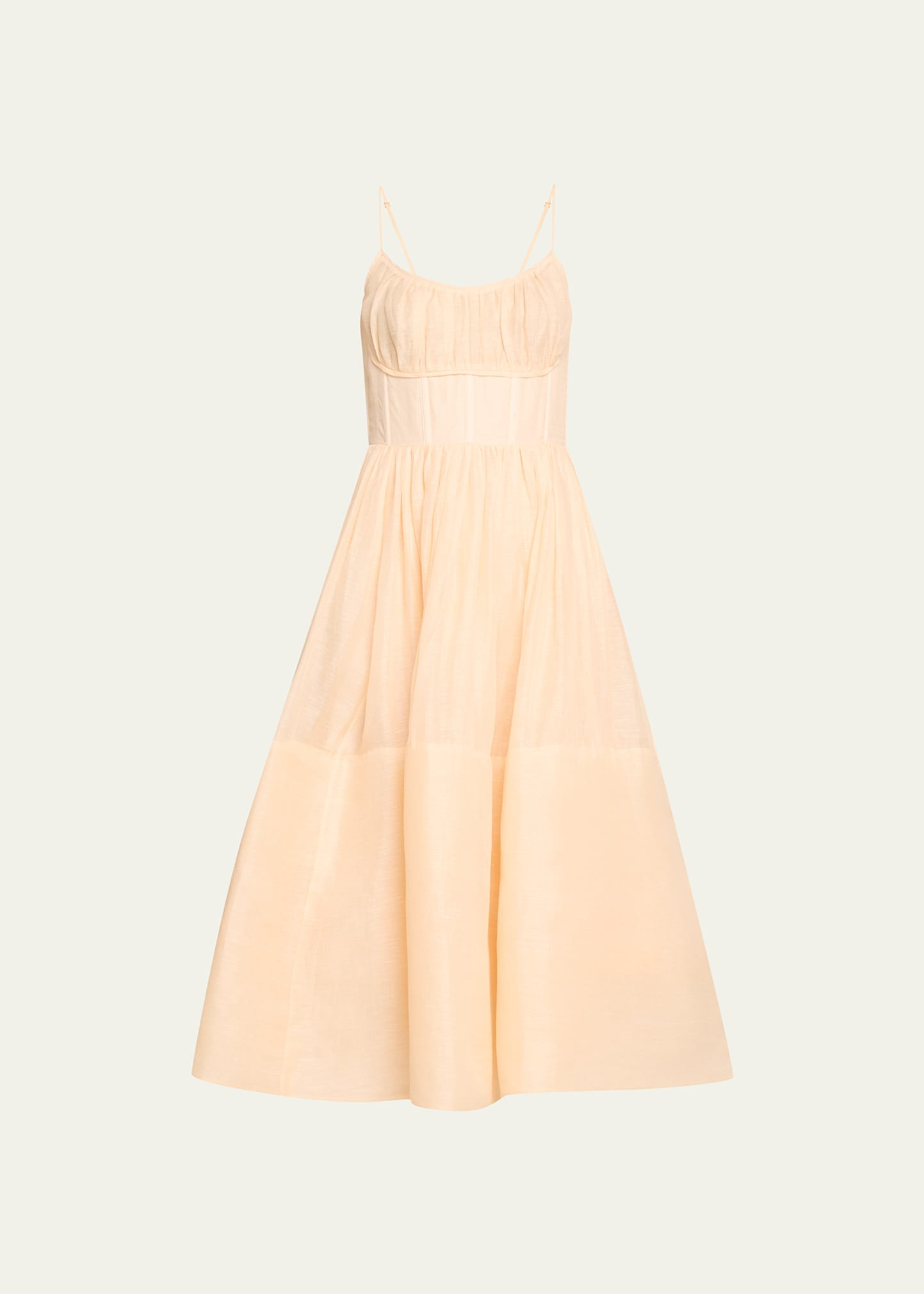 Zimmermann Natura Ruched A-Line Midi Dress | Bergdorf Goodman