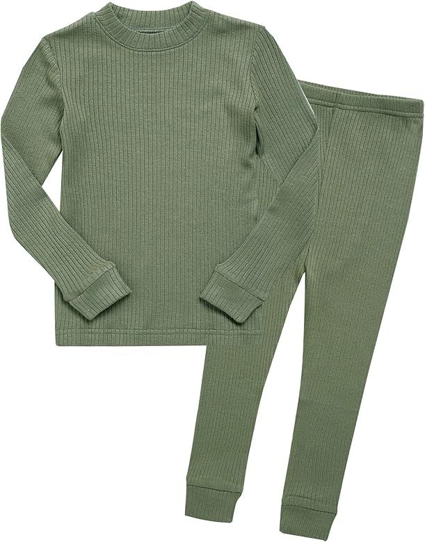 VAENAIT BABY 12M-12Y Kids Unisex Girls & Boys Soft Comfy Modal Tencel Shirring Solid Sleepwear Pa... | Amazon (US)