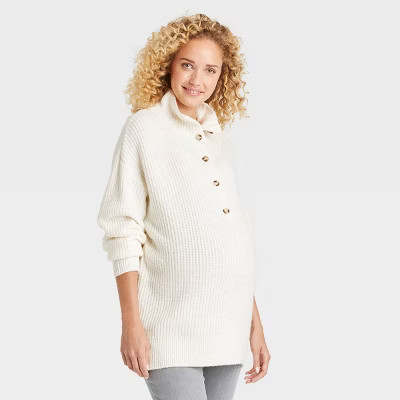 Half Button-Up Pullover Maternity Sweater - Isabel Maternity by Ingrid & Isabel™ | Target