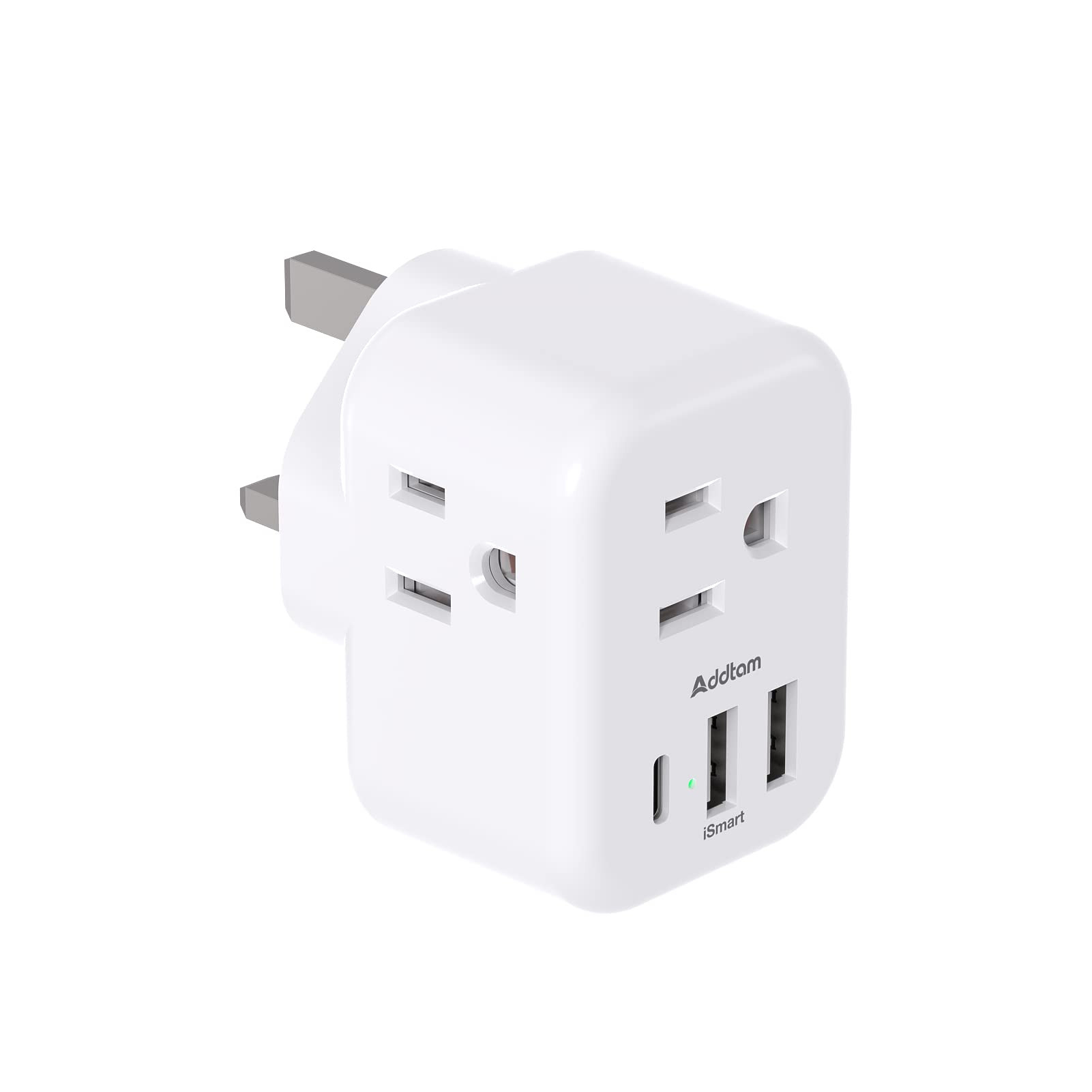 US to UK Ireland Plug Adapter, Addtam Type G Power Adapter with 3 AC Outlets and 3 USB(1 USB C), ... | Amazon (US)