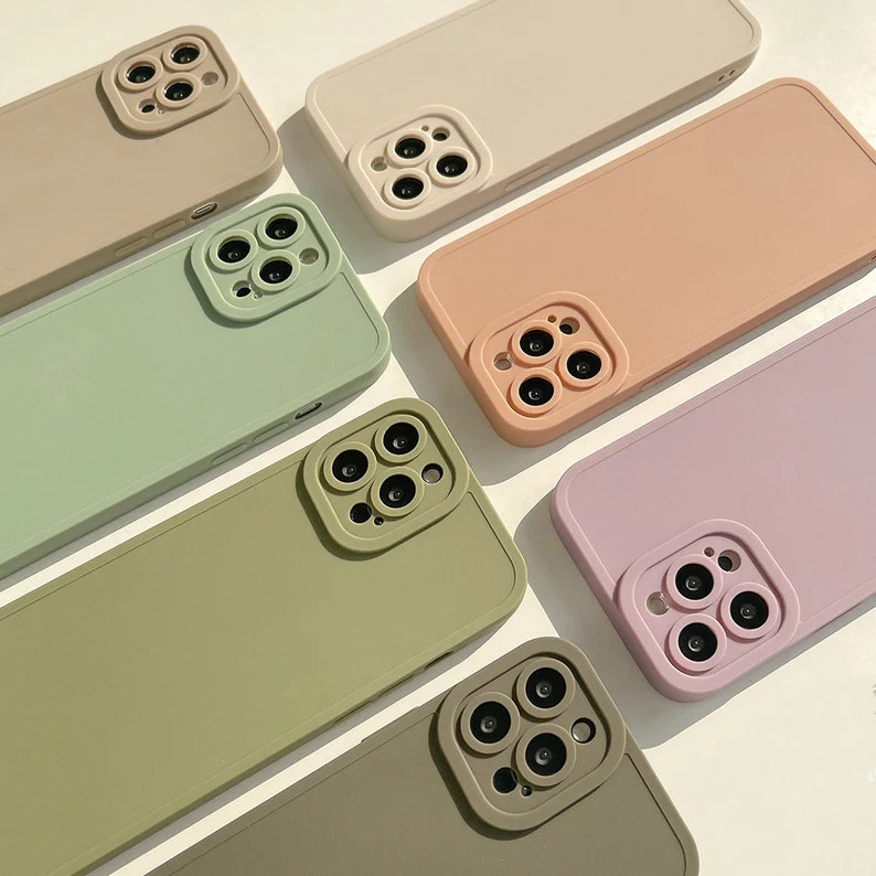 Liquid Silicone Full Covered Soft Gel Rubber iPhone Case, Solid Colour iPhone Case, Phone Cover f... | Etsy (US)