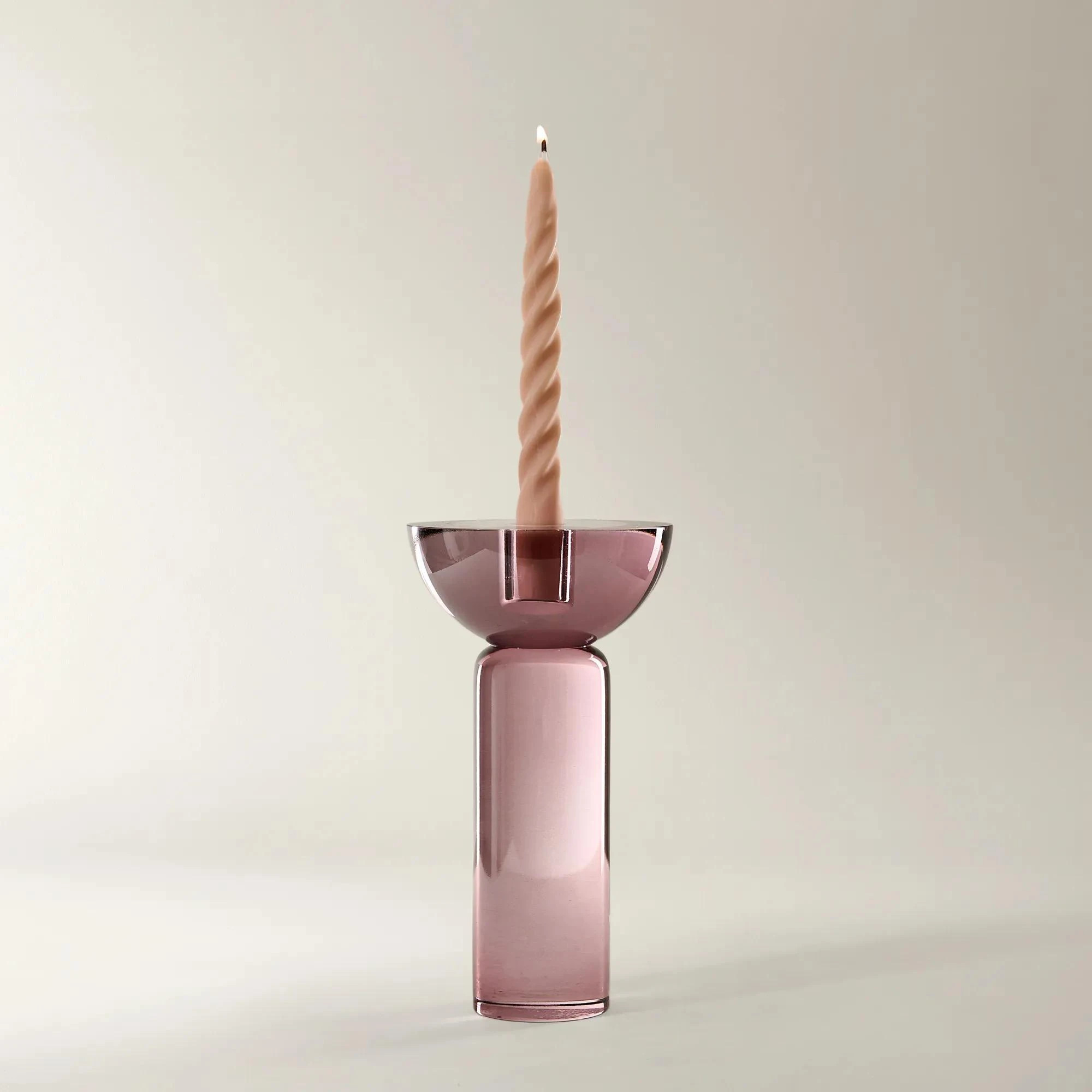 Rose' Crystal Taper Holder | Z Gallerie