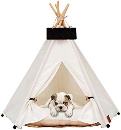 JOUDOO Pet Teepee Tent for Small Dogs or Cats Portable Puppy Sweet Bed Washable Dog or Cat Houses wi | Amazon (US)