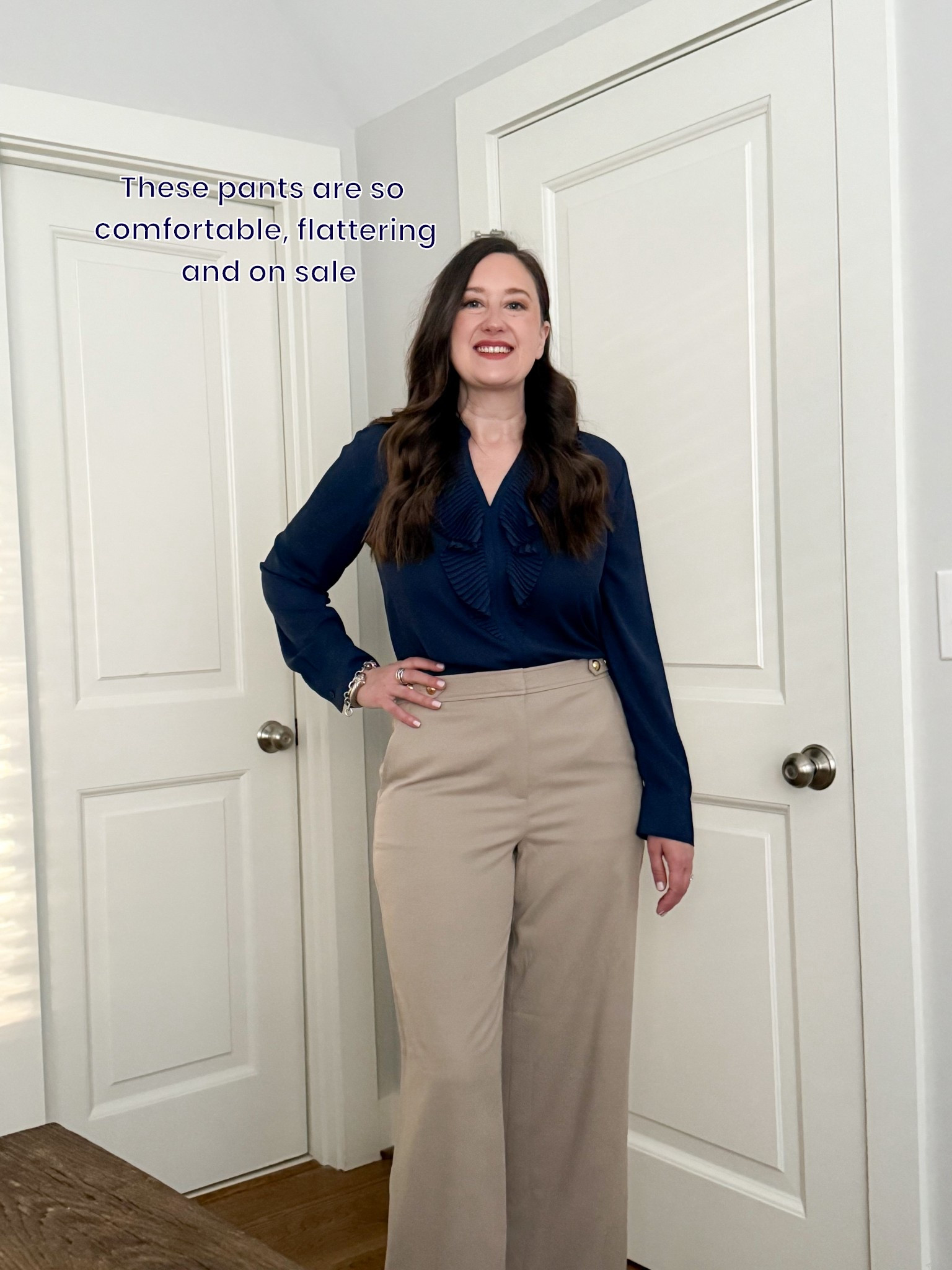 High rise full length pant, blouse, what I wore to work, office wear. 

#LTKWorkwear #LTKSaleAlert #LTKOver40