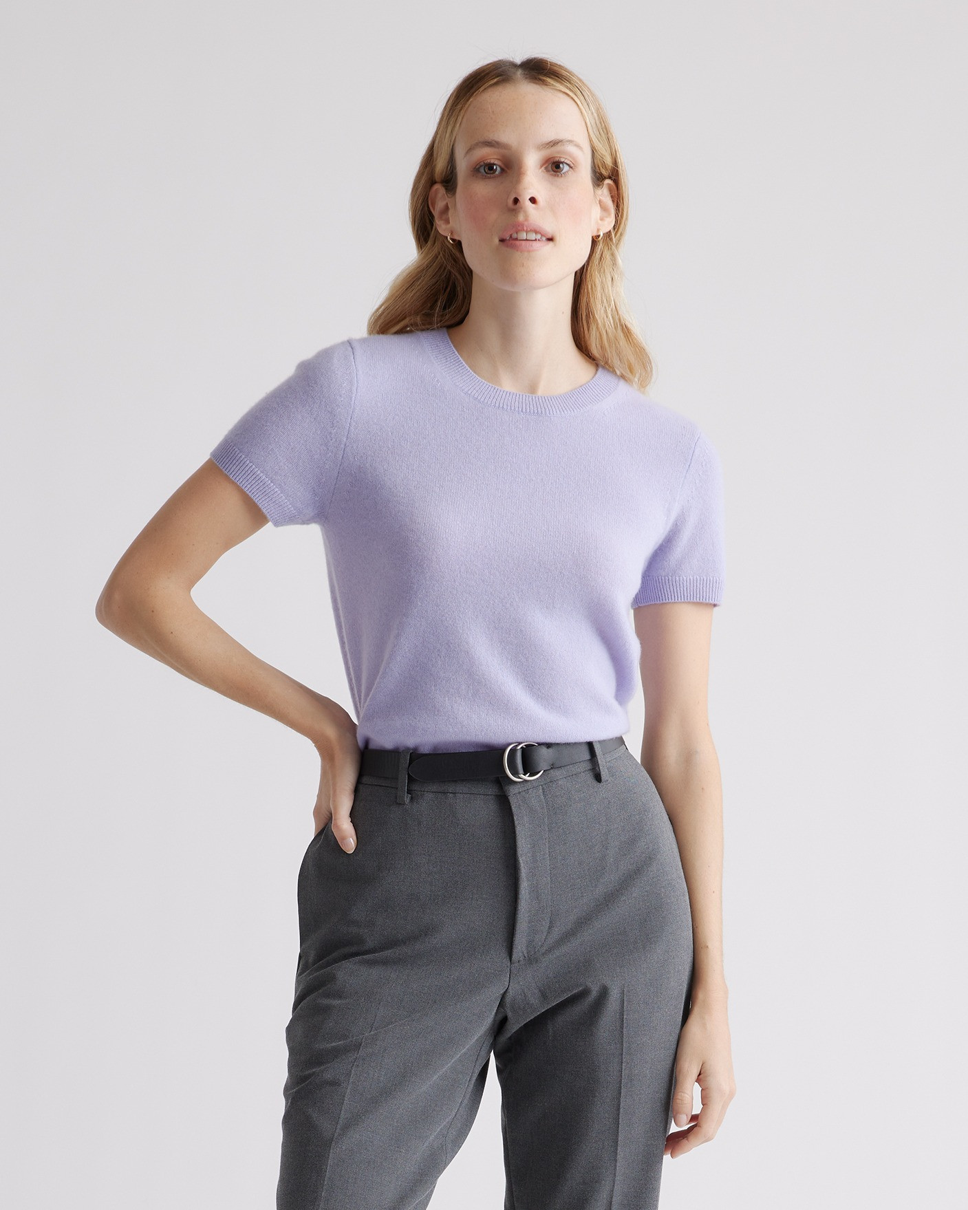 Quince | Women's Mongolian Cashmere T-Shirt in Wisteria, Size XS | Quince