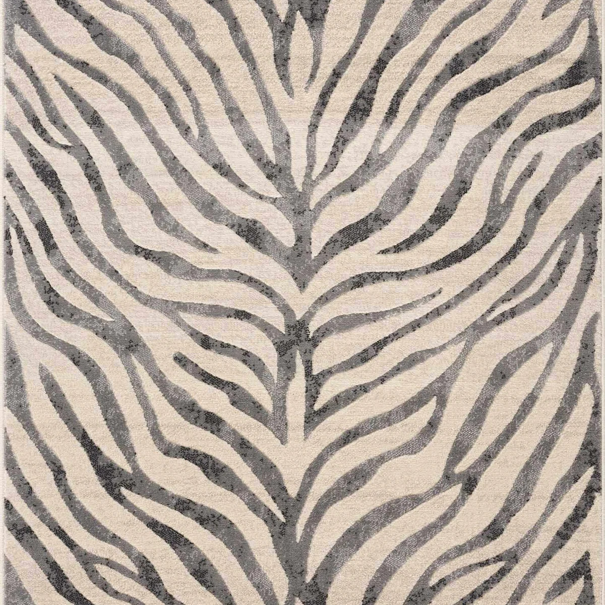 Gray Ecorse Zebra Print Area Rug | Boutique Rugs