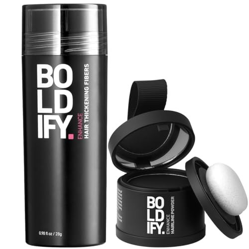 Hairline Powder (Black) + Hair Fiber (Black): Boldify bundle that Instantly Conceals Hair Loss Hair Powder for Thinning Hair, Root Cover Up | Amazon (US)